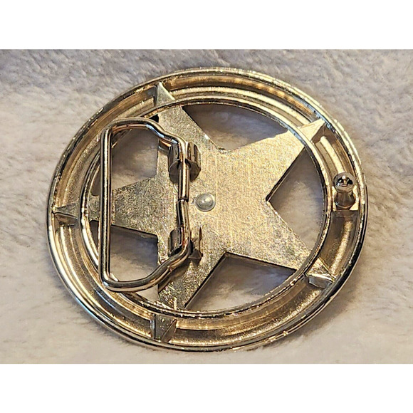 Round Captain America Dallas Cowboys Logo 5-point Sherif Star Belt Buckle - Picture 2 of 2